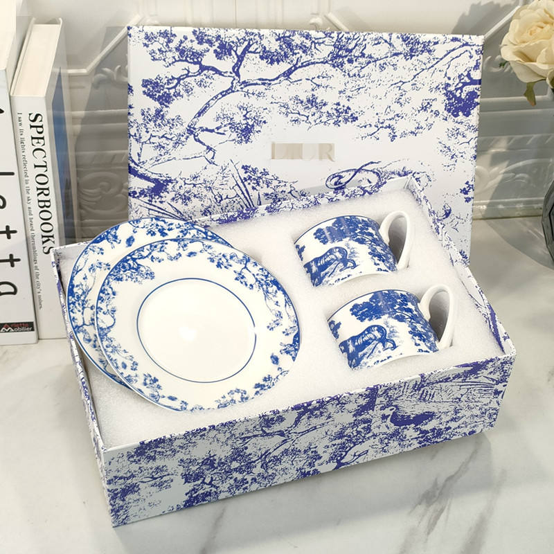 Blue 2cup and 2saucer