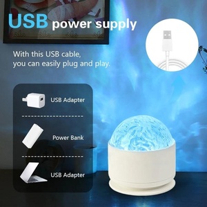 Rechargeable Water Ripple <b>Projector</b> Night <b>Light</b> RGB Multi‑Color LED Atmosphere Lamp For Bedroom Home Party Decor Holiday Gift - Product Image 2