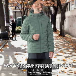 Wholesale Custom Logo Men <b>Women</b> Long Thick Hooded Stand <b>Waterproof</b> Zipper Wind Resistant <b>Packable</b> Autumn <b>Jacket</b> Outdoor Travel - Product Image 2