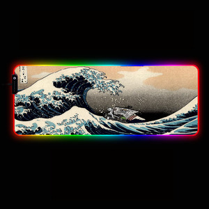 Wave Japan Art <span class=keywords><strong>RGB</strong></span> Gaming Mauspad Gamer LED-Beleuchtung USB Mouse pad Buntes rutsch festes Schreibtisch pad XXL XXL XXL <span class=keywords><strong>RGB</strong></span>-Matte - Product Image 1
