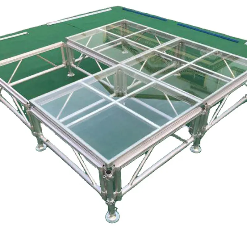 Indoor Aluminum truss for concert Aluminum Portable DJ lighting truss Glass Stage Platform