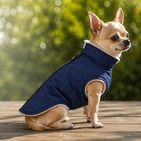 Veste pour chien OEM ODM, veste coupe-vent pour chihuahua avec fermeture éclair, gilet imperméable avec doublure en polaire épaisse