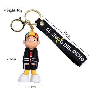 3D PVC Anime llavero Kawaii dibujos animados de goma <span class=keywords><strong>El</strong></span> <span class=keywords><strong>Chavo</strong></span> transfronterizo VIERNES NOCHE divertido juguete llavero bolsa colgante llavero - Product Image 3