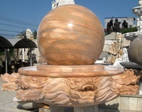 Fontaine en pierre tête de dragon chinois, boule de Feng Shui, sphère flottante, fontaines d'eau en marbre à vendre