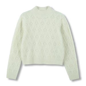 2025 personalizzato OEM & ODM da <span class=keywords><strong>donna</strong></span> t autunno inverno Pullover con motivo diamantato maglia girocollo Casual a maniche lunghe maglione morbido - Product Image 2