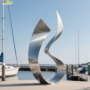 बड़े आकार आधुनिक आउटडोर स्टेनलेस स्टील अमूर्त मूर्तियां - Product Image 6