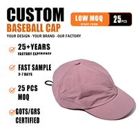 Casquette imperméable en nylon à séchage rapide, avec cordon de serrage réglable, chapeau de soleil pour l'extérieur, logo personnalisé, casquette de baseball