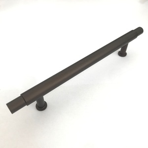 Poignées <span class=keywords><strong>de</strong></span> barre <span class=keywords><strong>ronde</strong></span> en forme <span class=keywords><strong>de</strong></span> T porte principale avant en aluminium <span class=keywords><strong>Poignée</strong></span> <span class=keywords><strong>de</strong></span> porte en verre noir en aluminium - Product Image 3
