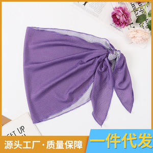 Envío directo de fábrica de bikinis sexys europeos y americanos, faldas de playa plisadas de malla para la playa. - Product Image 5