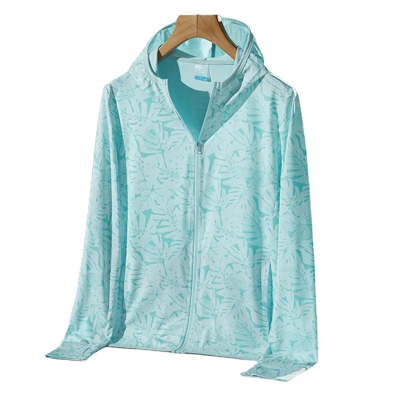 포켓 태양 보호 재킷 여성용 UPF 50 + 하이킹 야외 스포츠웨어 냉각 직물 성능 후드 냉각 셔츠