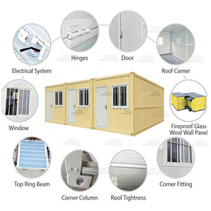 Maison conteneur pliable <span class=keywords><strong>et</strong></span> démontable 20 pieds 40 pieds, maison modulaire préfabriquée, cabane portable, structure en acier, panneau EPS, bureau à assemblage rapide - Product Image 4