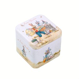 <b>Easter</b> Egg Rabbit Metal Wrought Irostorage Candy and Cookie <b>Gift</b> Packaging Empty Tiorganizer <b>Box</b> - Product Image 1