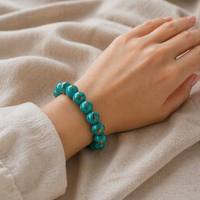 Bracelet de yoga et de guérison durable en perles de verre bleu paon faites à la main, diamètre 20 mm, vente en gros