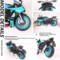 Modèle de moto en métal moulé sous pression à l'échelle 1:9 R1M - Véhicules à piles au lithium avec effets sonores et lumineux - Cadeau pour enfants