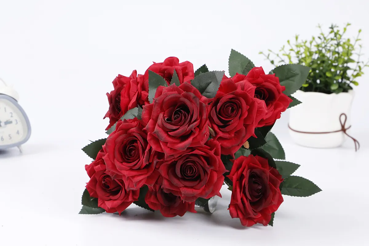 Лидер продаж, искусственный букет невесты, свадебный цветок розы, искусственный белый