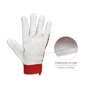Guanti in Pelle/Tela con Chiusura in Velcro. Con gancio da 10 pollici - Product Image 4