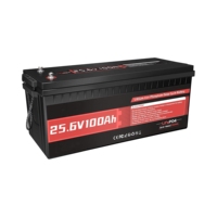 Baterai Lithium LiFePO4 24V 100Ah dengan BMS 100A Terintegrasi, Daya Keluaran 2560W, Hingga 15000 Siklus untuk Sistem RV dan Tenaga Surya Off-Grid