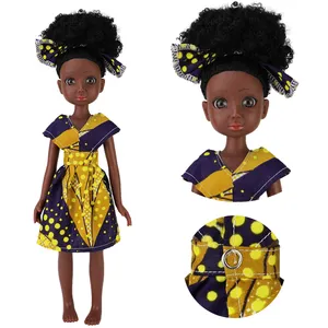 Оптовая продажа 13 дюймовая виниловая шарнирная кукла черный американского африканского девочка кукла Bjd кукла для детей