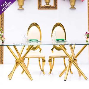Juego de Mesa y Sillas de Comedor de Lujo de Alta Calidad al por Mayor en Diseño Moderno Dorado, Muebles Metálicos para Hoteles, Restaurantes y Cocinas - Product Image 2