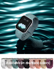 Cinturini con Incisioni Floreali Compatibili per <span class=keywords><strong>Apple</strong></span> <span class=keywords><strong>Watch</strong></span> 40mm 41mm 38mm 42mm 44mm <span class=keywords><strong>45mm</strong></span> 49mm, Cinturino Sportivo con Fiori Selvatici Incisi al Laser - Product Image 2