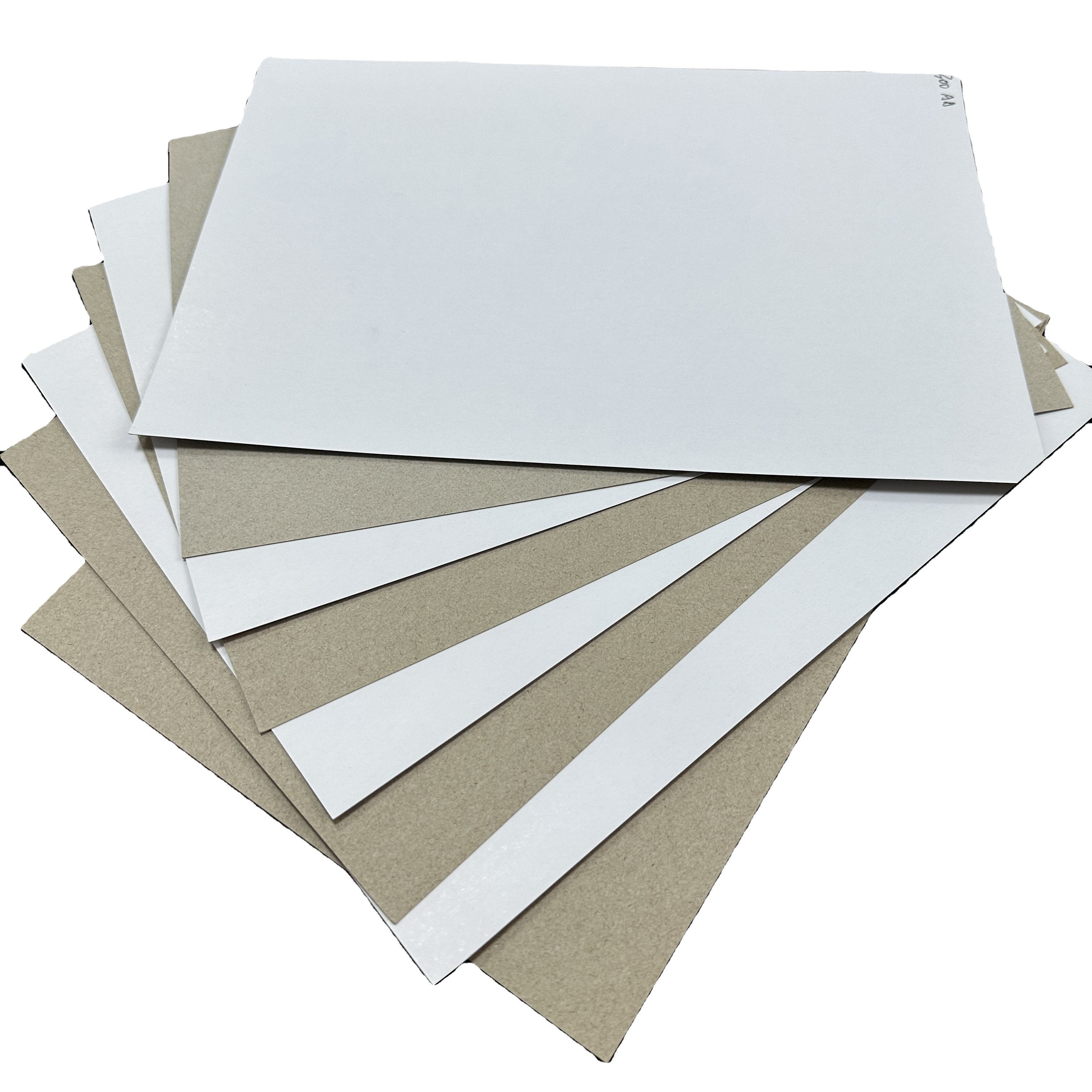 Custom Size Double-Sided Polyethylene Cardboard Gray Back Recycled Thick Whiteboard Coating Printable Inventory Gray Paper