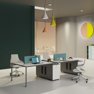 Modern Office Furniture China 2 4 People Office <b>Desk</b> Workstation Office Partitions <b>Table</b> Workstation - Product Image 2