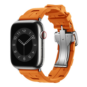Correas de Silicona para Reloj H <span class=keywords><strong>Watch</strong></span> con Hebilla de Mariposa, Correa de Silicona para I <span class=keywords><strong>Watch</strong></span> Series 7/8/9/10/11 Ultra 3/<span class=keywords><strong>2</strong></span>/1 - Product Image 5
