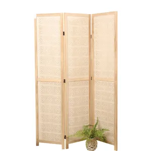 Wooden Handmade Macrame Pattern Room Partition Divider