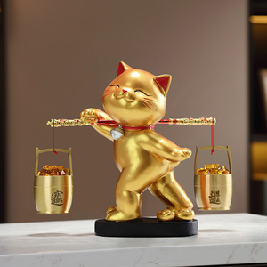 Regalo de Inauguración de <span class=keywords><strong>Casa</strong></span> Nueva, Decoración Creativa de Gato de la Suerte para la Entrada de la Sala de Estar, Mueble para Vino de Resina - Product Image 4
