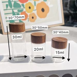 ขวดแก้วทรงกระบอกฝาเกลียวใส โปร่งแสงสูง สำหรับเก็บเมล็ดทอง สายสะดือ เส้นผมเด็ก - Product Image 3