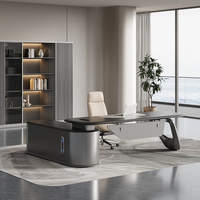 Meubles de bureau modernes en gros, bureau de direction en forme de L, bureau de luxe pour patron, bureau de direction
