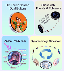 Insignia Electrónica Inteligente NFC Personalizable de 1.7 Pulgadas HD para Fanáticos de <span class=keywords><strong>Anime</strong></span> y Videojuegos, Transfiere Fotos, GIFs, Animaciones y Videos - Product Image 3