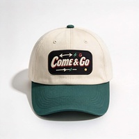 Casquette de baseball à visière incurvée bicolore en gros, avec logo personnalisé brodé, en coton doux, multicolore, pour sport décontracté