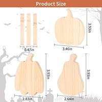 Ensemble de 9 pièces de blocs de citrouille en bois inachevé Décoration de table de Thanksgiving sur le thème de l'automne Bricolage pour la récolte Découpes en bois