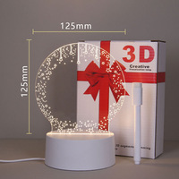 Moderne 3D-Acryl-Mini-Nachtlampe mit warmweißer LED und Schaltersteuerung