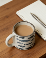 Ensemble de tasses à café et à thé en céramique et porcelaine de qualité alimentaire, peintes à la main, écologiques, résistantes à la chaleur, design classique, avec soucoupes Isalt