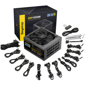 เซโกเท็ป GM1250W 80PLUS โกลด์พาวเวอร์ซัพพลาย ATX3.1 แบบโมดูลาร์เต็มรูปแบบ, ขั้วต่อ 12V 2x6, แรงดันไฟฟ้ากว้างสำหรับเดสก์ท็อปเกมมิ่ง - Product Image 2