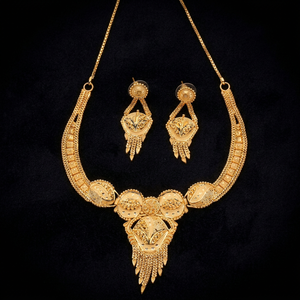 Venta al por mayor de collares de diseño tradicional rellenos de oro de 14K 18K 24K, formando collares cortos, conjunto de joyería de moda chapada en oro de latón. - Product Image 3