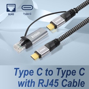 Gigabit Ethernet Adapter RJ45 USB C cáp 10Gbps tốc độ cho HDTV Máy ảnh màn hình máy tính máy chiếu <span class=keywords><strong>DVD</strong></span> <span class=keywords><strong>Player</strong></span> PVC xoắn cặp - Product Image 3