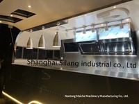 Grosir Pabrik Unit Penyimpanan Makanan Hotdog Multifungsi 4 Roda Berbahan Fiberglass Terintegrasi, Terkenal di Jalanan
