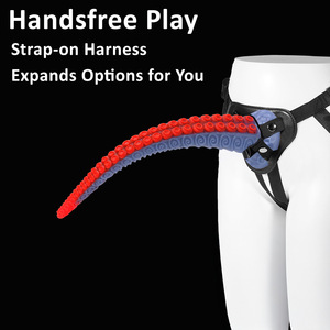 Godemiché extra-long en silicone, modèle tentacule de pieuvre monstre, avec sangle et ventouse extra-grande, plug anal, produits pour adultes - Product Image 2