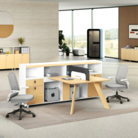 Bureau de direction moderne en bois de luxe, bureau de travail personnalisé avec tiroir et serrure à code pour personnel