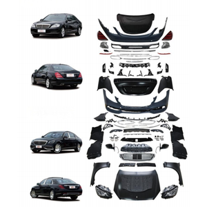 Nuovo Kit Carrozzeria Stile <span class=keywords><strong>Maybach</strong></span> per <span class=keywords><strong>Mercedes</strong></span> W221: Paraurti Anteriore/Fari/Parafanghi/Specchietti Laterali/Copertura Motore con Montaggio a Vite - Product Image 1