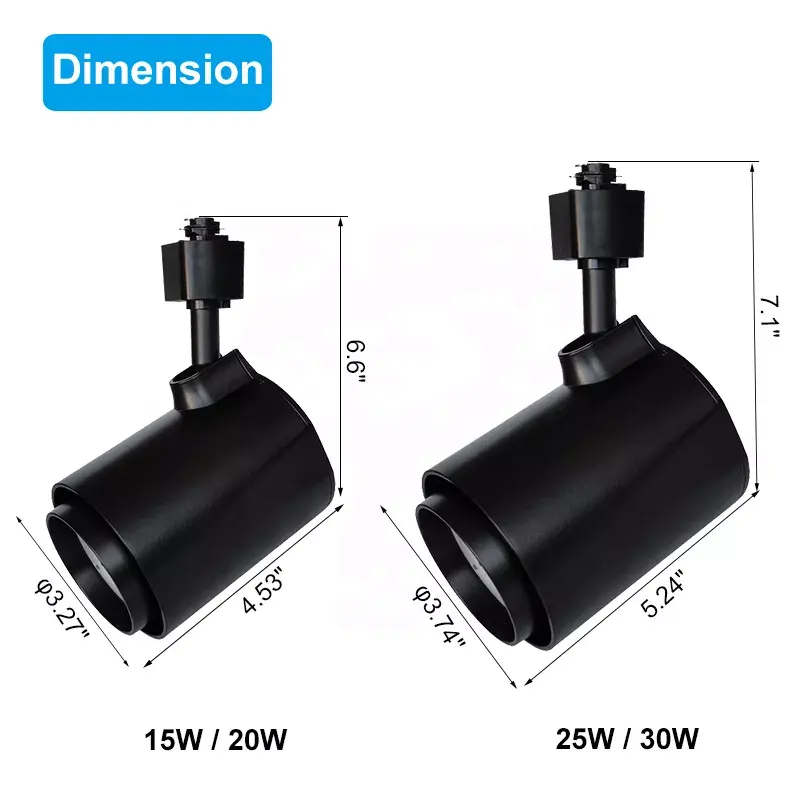 5 años de garantía ETL AC120V CRI 83/95 110lm/W Triac regulable 3CCT 5CCT ETL 2700K 3000K AC120V luz blanca cálida de pista