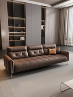 Ensemble de canapés de bureau commerciaux en cuir italien Kuli, table basse moderne en acier léger de haute qualité, combinaison pour zone de réception et salle de réunion