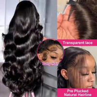 Perruque T-part Lace Front en cheveux humains naturels indiens bruts, style Body Wave, avec raie en T, baby hair et ligne de cheveux naturelle, provenant d'un fournisseur indien