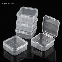 Boîte de rangement rectangulaire en plastique transparent, recyclable, mini boîte à bonbons pour le stockage de petits produits, pour gâteaux, bonbons, vis, emballage