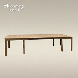 Oem Hỗ Trợ Hình Chữ Nhật Gỗ Sồi Mở Dài Kích Thước Lớn Bàn Ăn Phòng Khách Hiện Đại Veneer Dài Bàn Ăn Bằng Gỗ Bảng - Product Image 1