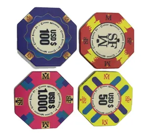 DG Ruiten bát giác chip gốm chip poker