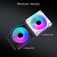 Ventilateur de refroidissement PC RGB 120 mm noir/blanc Lovingcool prêt à être expédié, contrôle PWM, ventilateur modulaire ARGB pour ordinateur, refroidisseur liquide